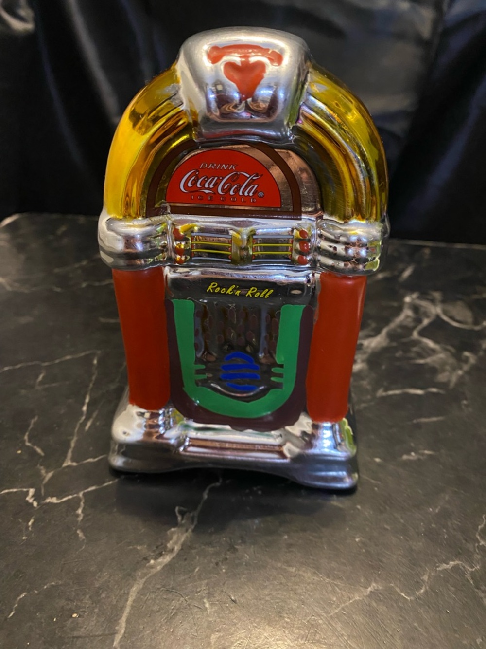 Coca Cola Red, Green and Yellow Retro Jukebox Sculpture Salt & Pepper Shaker